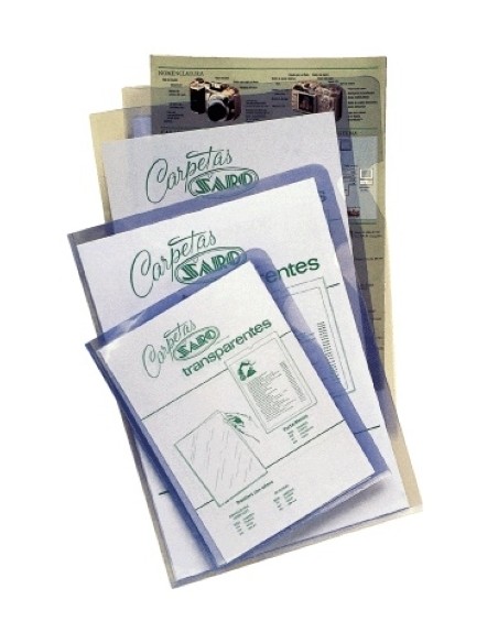 DOSS.ANG.RECT.SARO PVC 280µ A4 TRA P/50